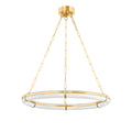 Sennett 1-Light Chandelier in Aged Brass 30.5L x 30.5W x 2.75H