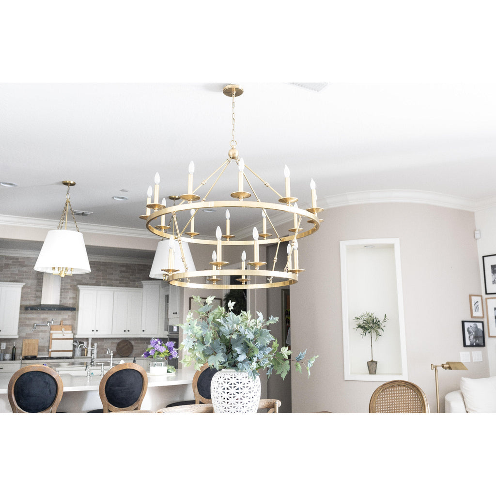 Allendale 20-Light Chandelier in Aged Brass 46.75L x 46.75W x 38H