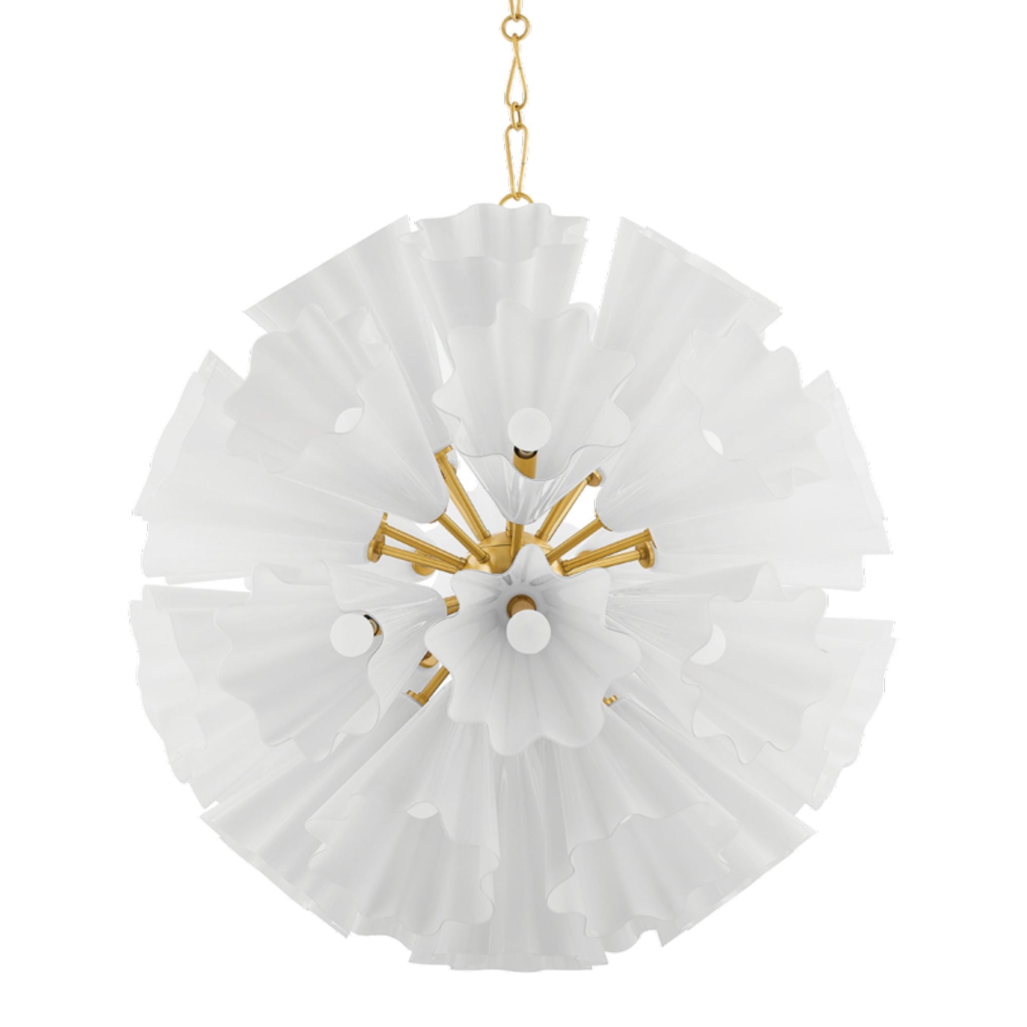 Capri 33-Light Chandelier in Aged Brass 38L x 38W x 39H