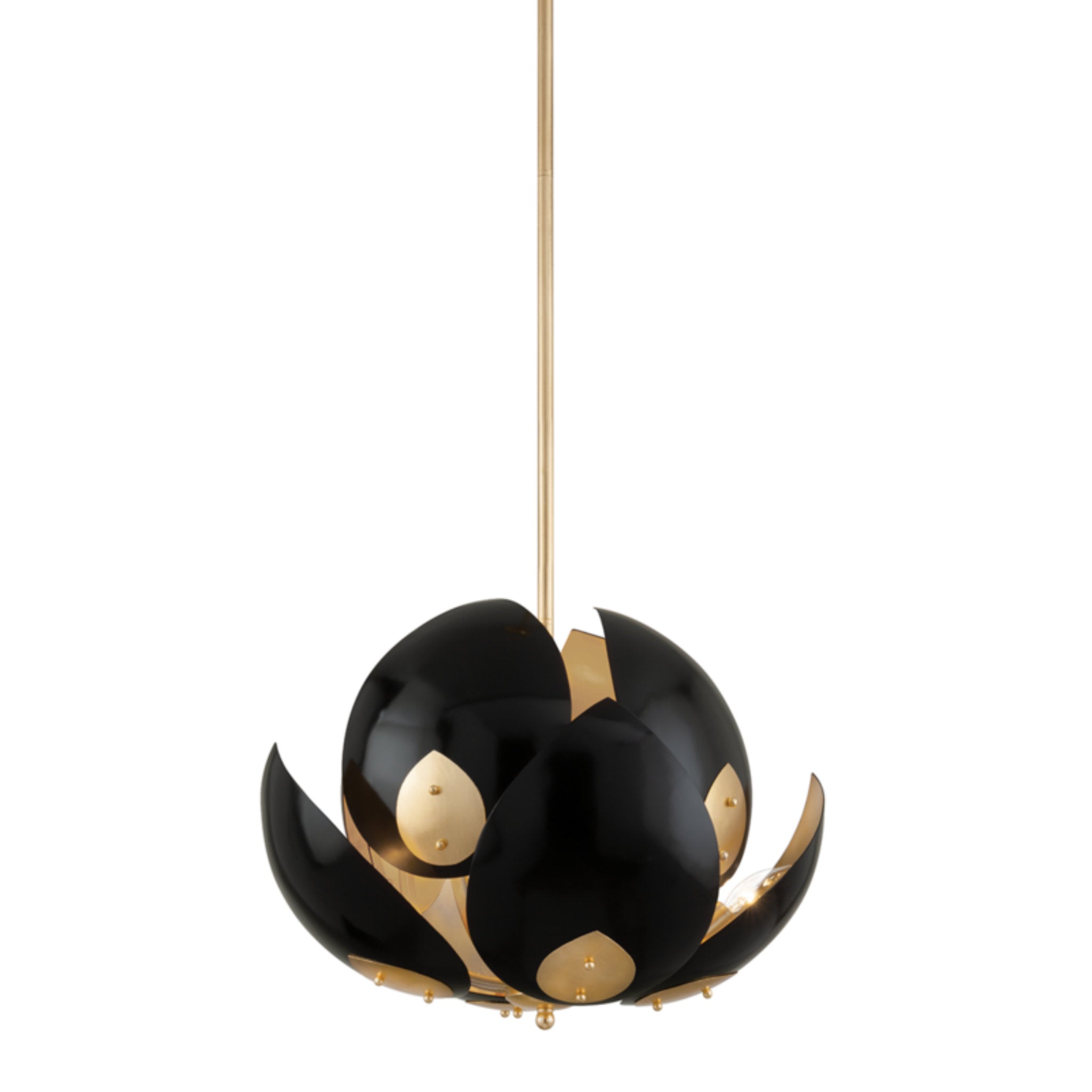 Lotus 8-Light Chandelier in Gold Leaf/Black 24L x 24W x 10.25H