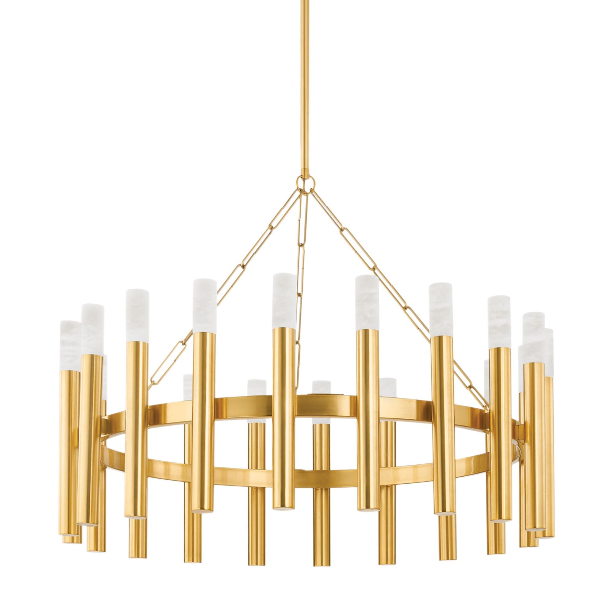 Pali 20-Light Chandelier in Aged Brass 42.25L x 42.25W x 29.25H