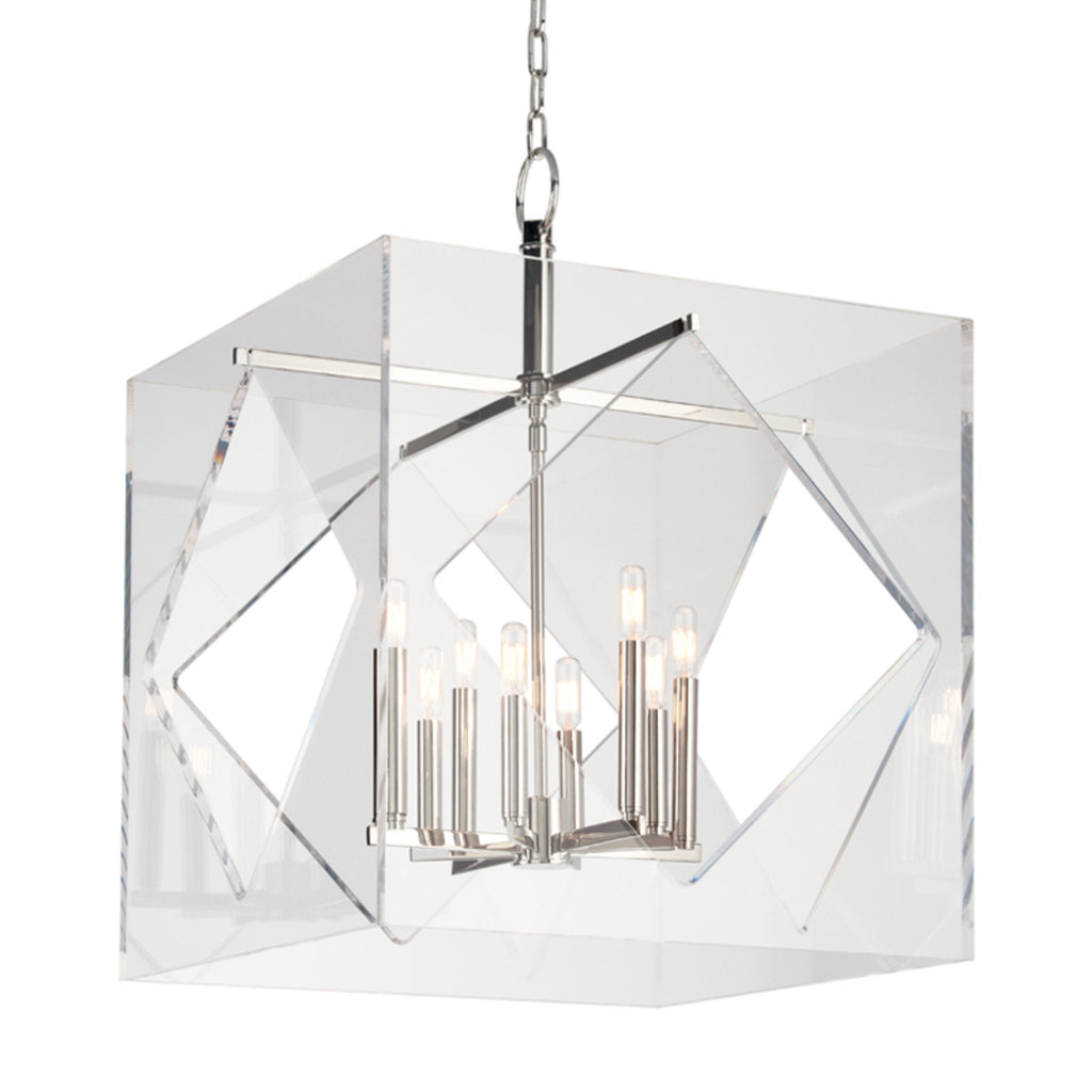 Travis 8-Light Chandelier in Polished Nickel 24L x 24W x 32H