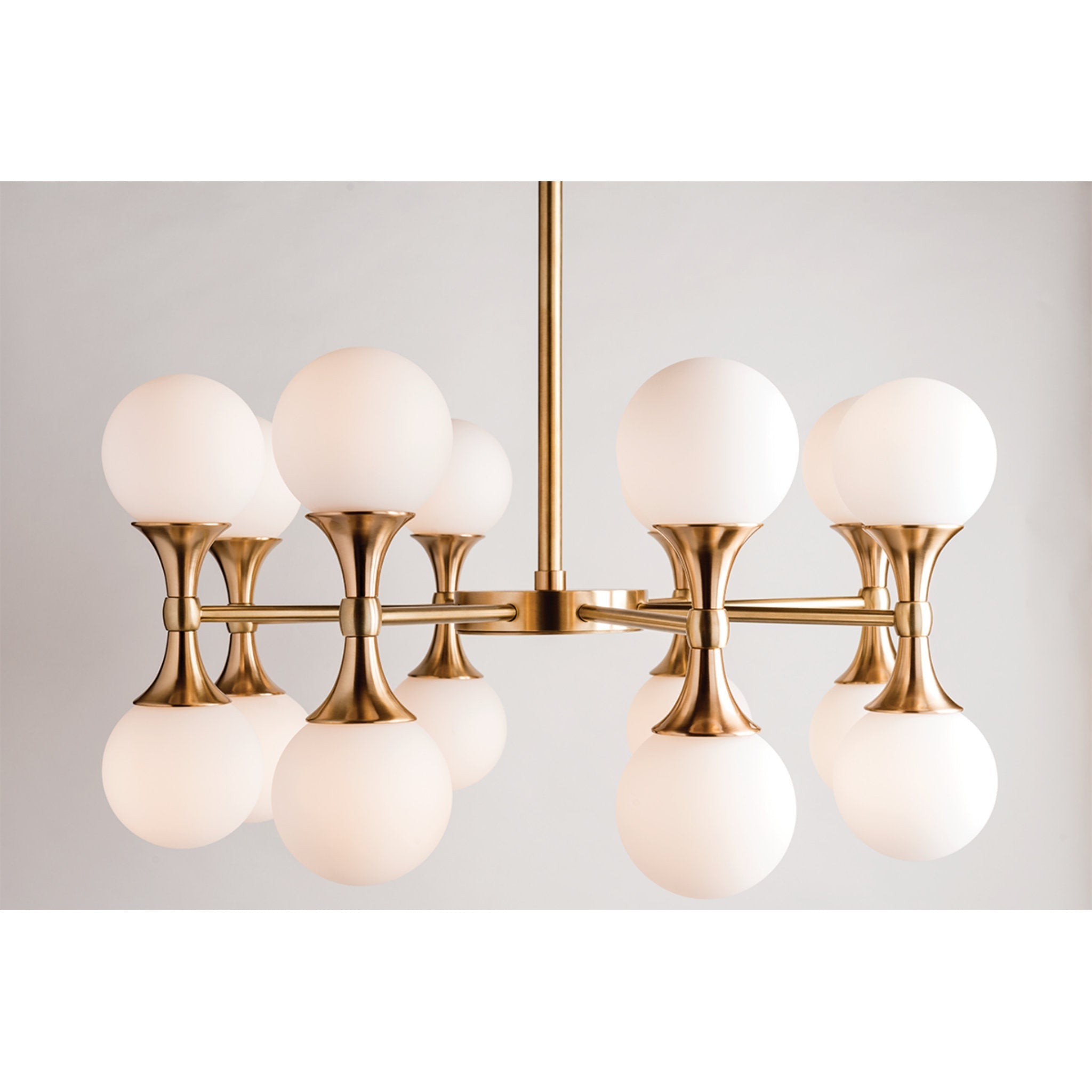 Astoria 16-Light Chandelier in Aged Brass 27L x 27W x 13.5H