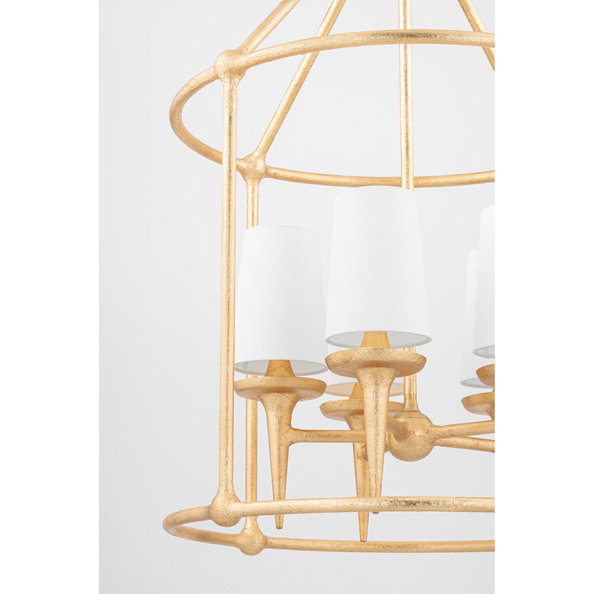Torch 8-Light Chandelier in White Plaster 48L x 48W x 30.5H