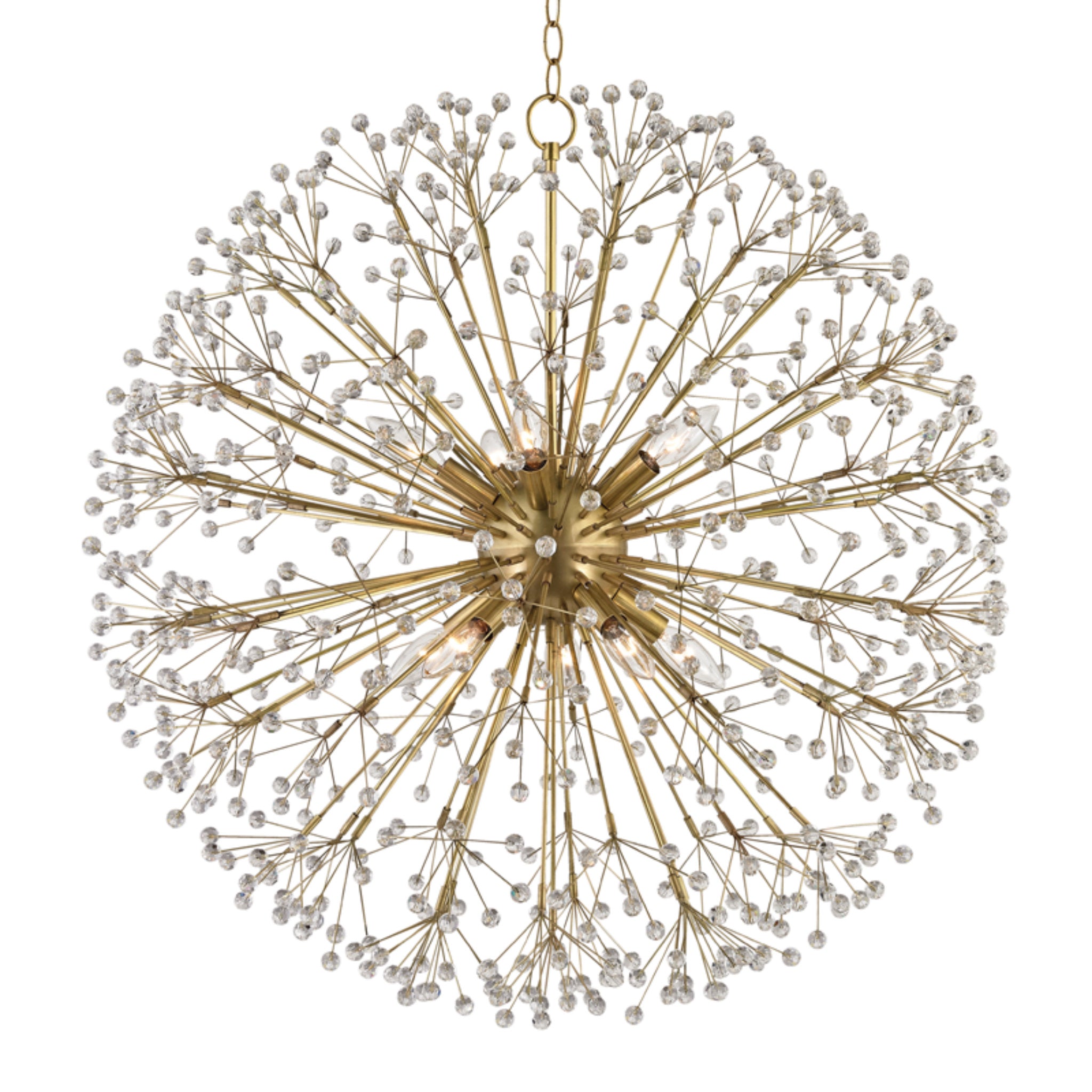 Dunkirk 10-Light Chandelier in Aged Brass 30L x 30W x 29H