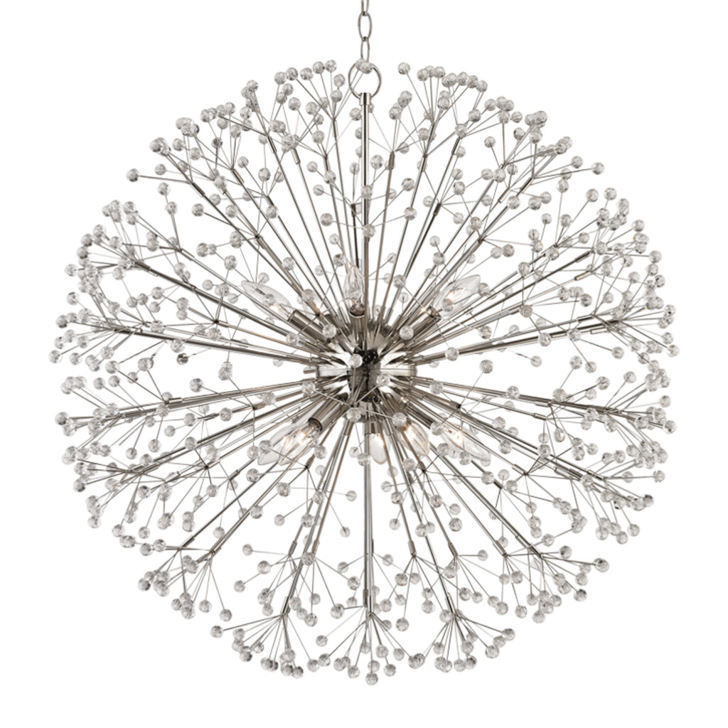 Dunkirk 10-Light Chandelier in Polished Nickel 30L x 30W x 29H