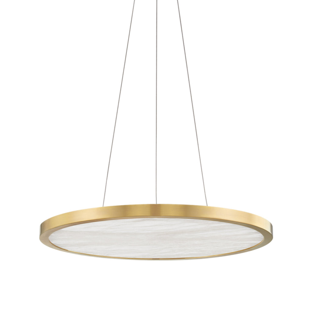 Eastport 1-Light Chandelier in Aged Brass 24L x 24W x 1.25H