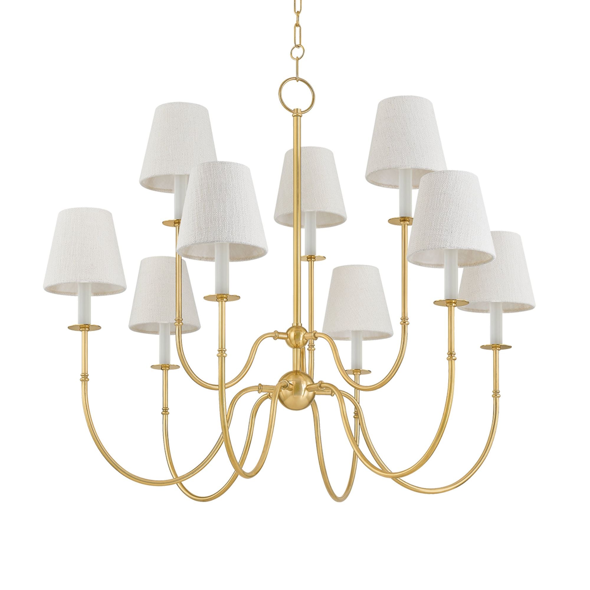 Amina 9-Light Chandelier in Aged Brass 39.25L x 39.25W x 33.5H