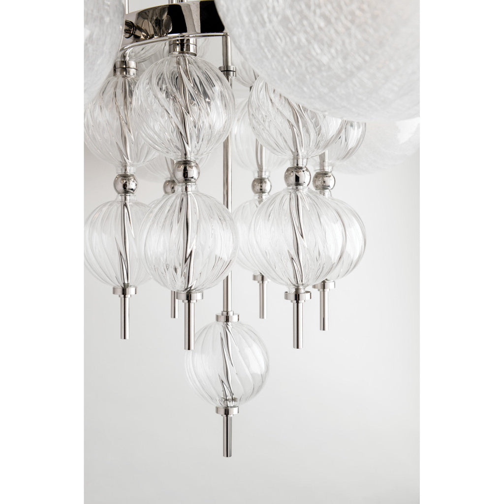Calypso 6-Light Chandelier in Aged Brass 27.25L x 27.25W x 25H