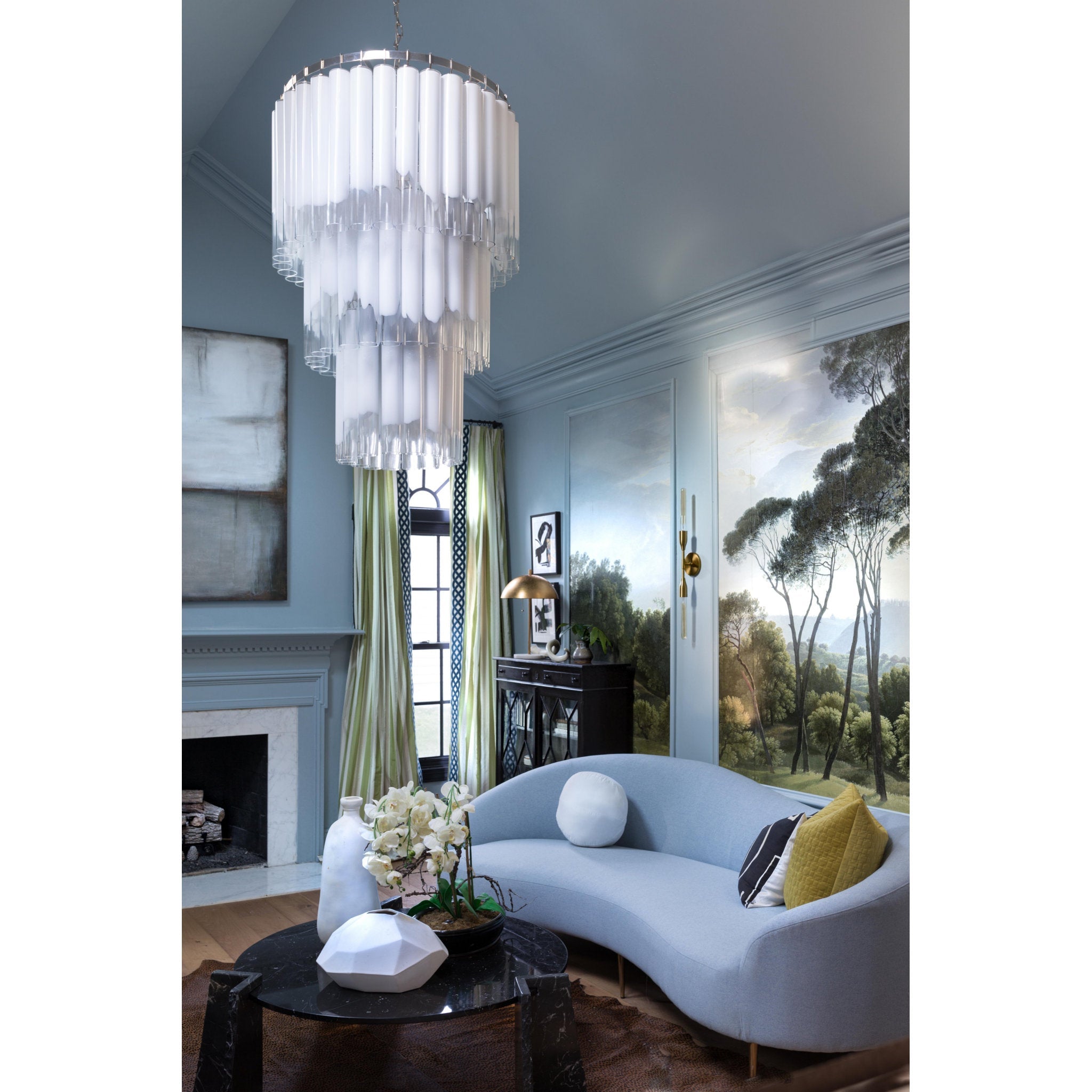 Tyrell 16-Light Chandelier in Polished Nickel 31L x 31W x 49H
