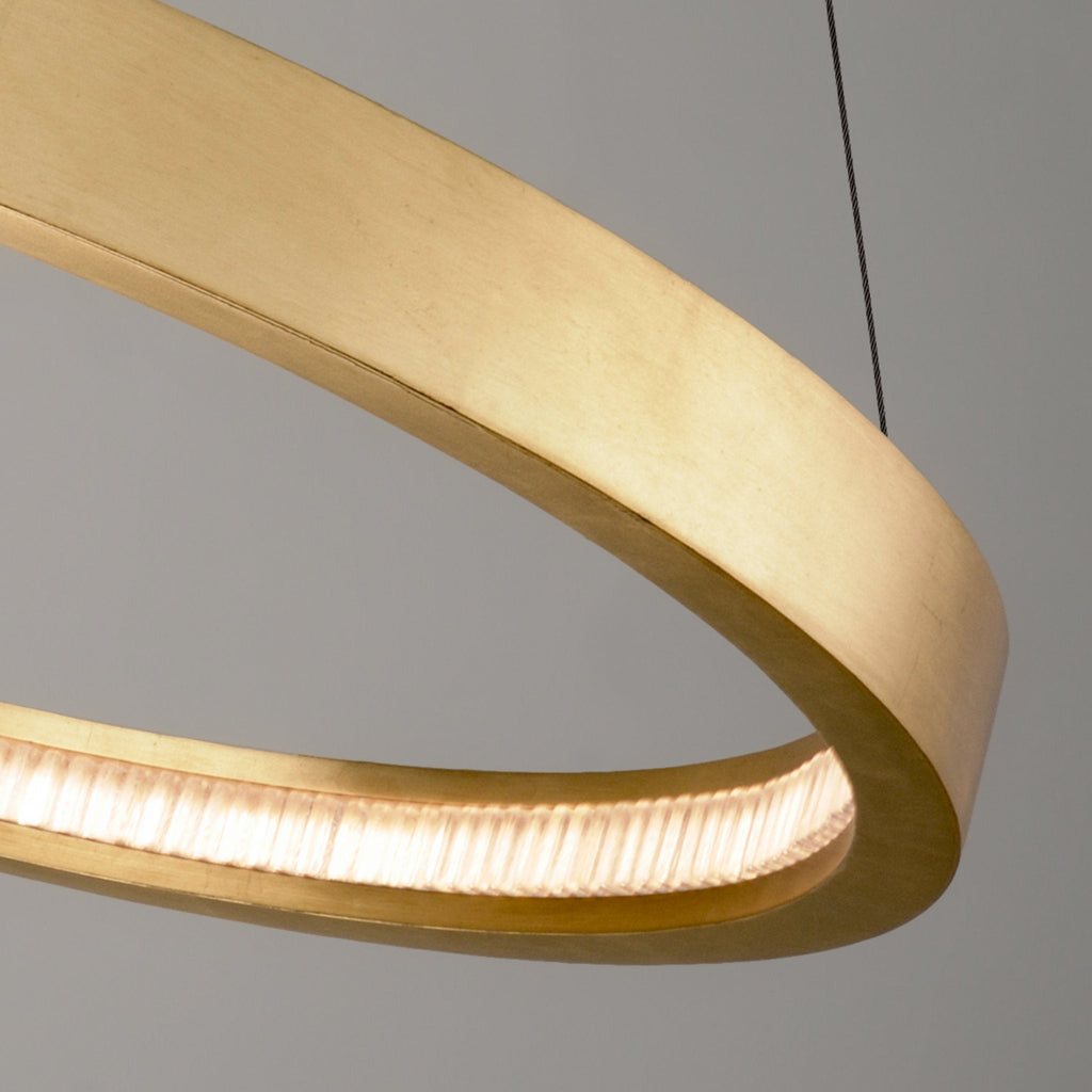 Jasmine 1-Light Chandelier in Gold Leaf 36L x 36W x 2.5H