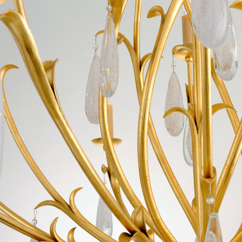 Prosecco 8-Light Chandelier in Gold Leaf 34.75L x 34.75W x 39H