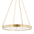 Kirby 1-Light Chandelier in Aged Brass 30L x 30W x 3.5H
