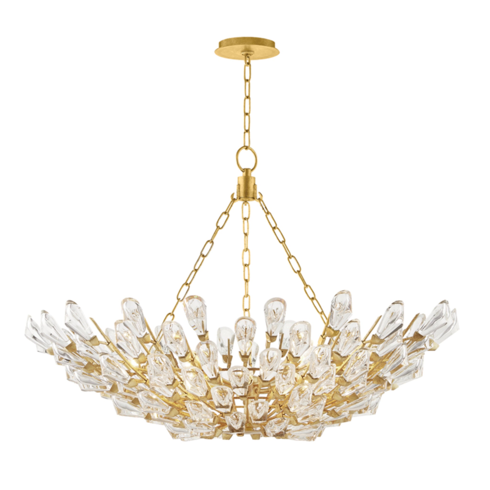 Tulip 12-Light Chandelier in Gold Leaf 39.5L x 39.5W x 20.25H