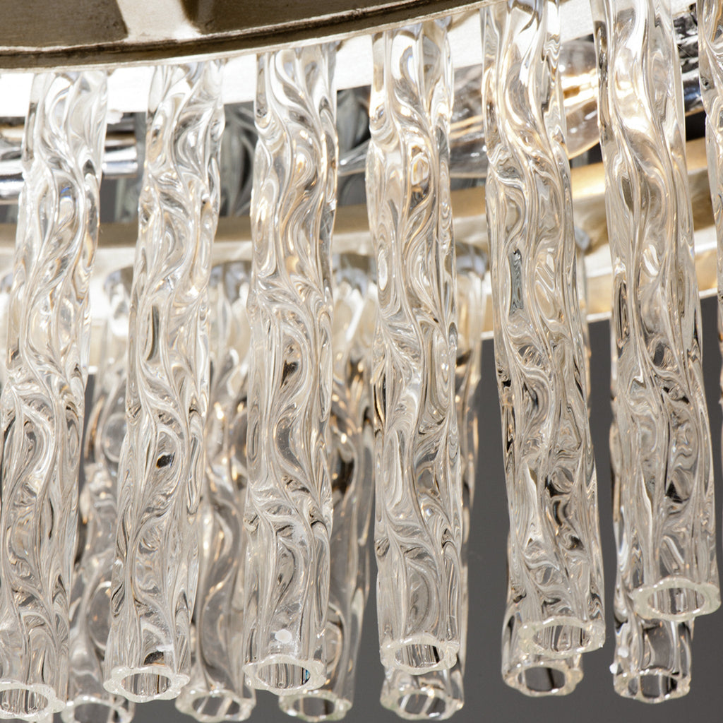 Chime 8-Light Chandelier in Silver Leaf Polished Stainless 26.75L x 26.75W x 11H