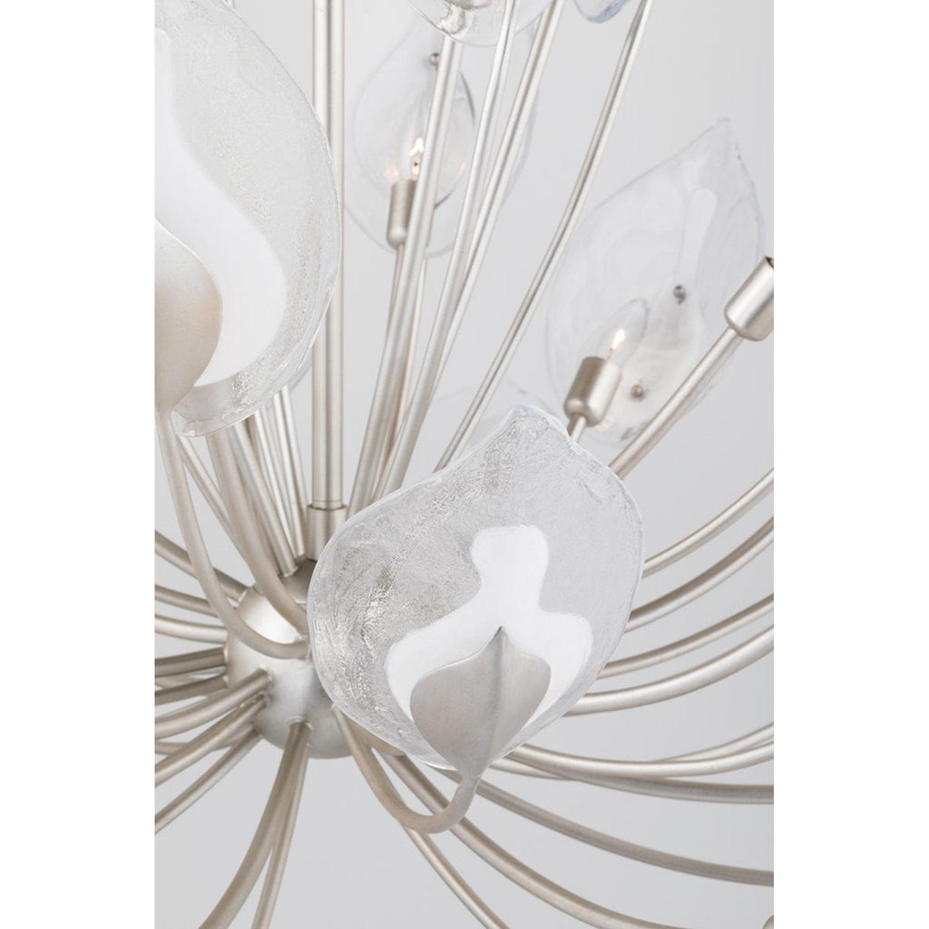 Blossom 24-Light Chandelier in Silver Leaf 55L x 55W x 37H