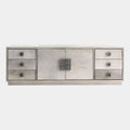 Global Views Metro Long Gray Hair on Hide Cabinet