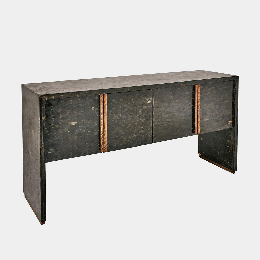 Global Views Bjorn Horn Black Inlay Console
