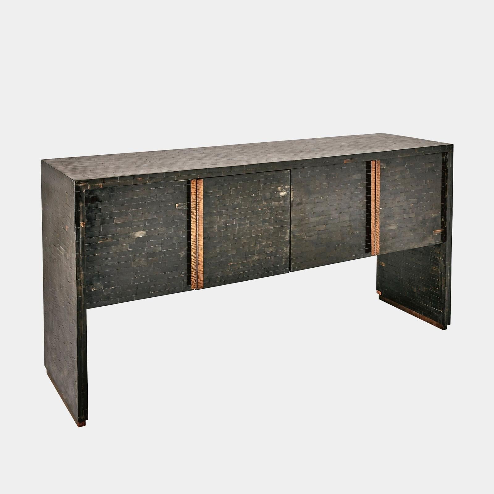 Global Views Bjorn Horn Black Inlay Console
