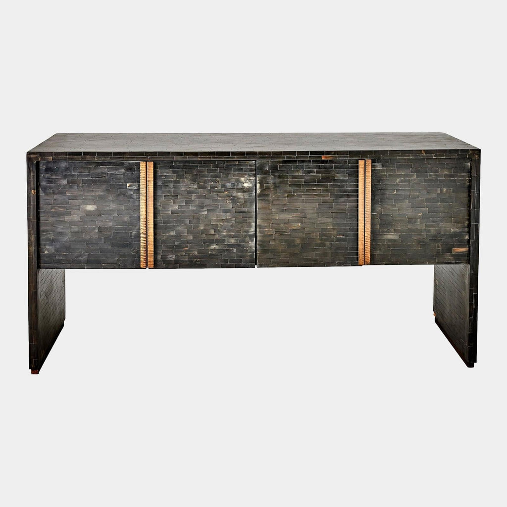 Global Views Bjorn Horn Black Inlay Console