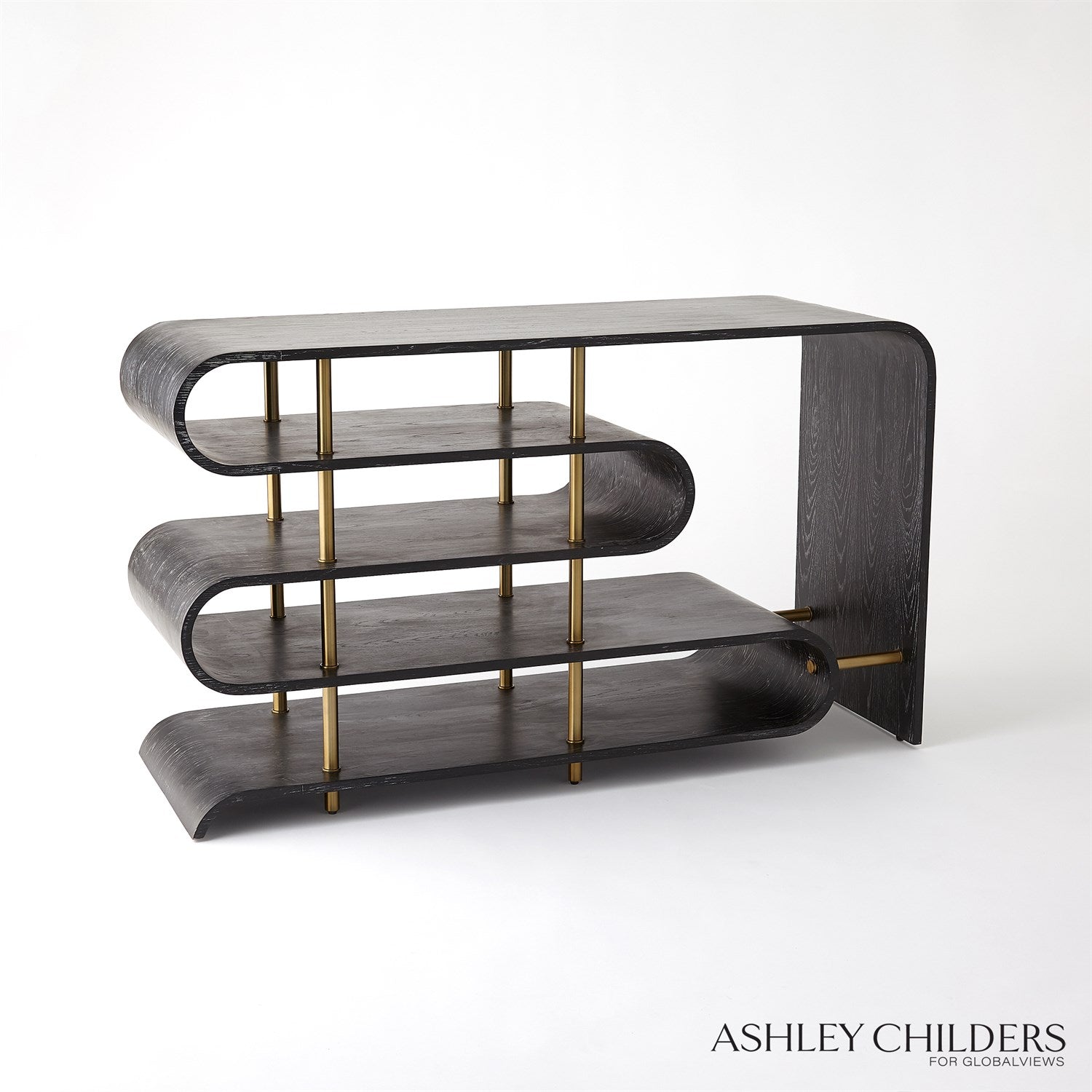Global Views Ebony Cerused Traverse Console Table