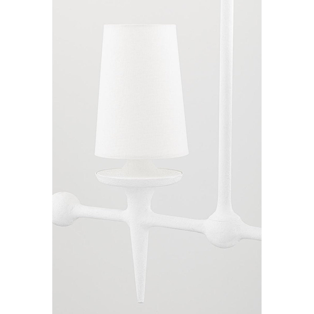Torch 8-Light Chandelier in White Plaster 48L x 48W x 30.5H