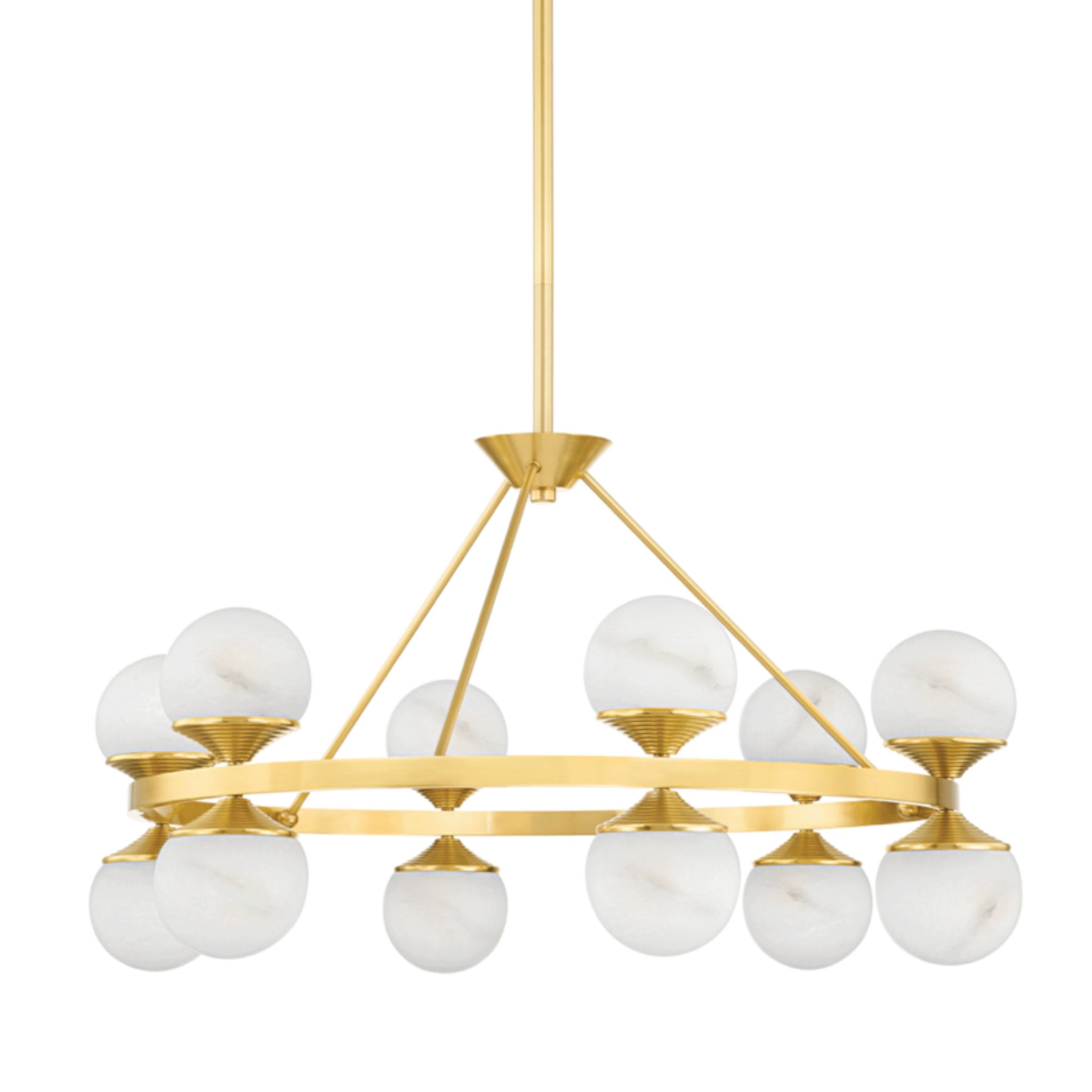 Grafton 12-Light Chandelier in Aged Brass 34L x 34W x 18.75H