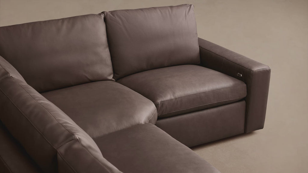 Kipton Wide-Arm Leather Three-Piece Motion Modular Sofa
