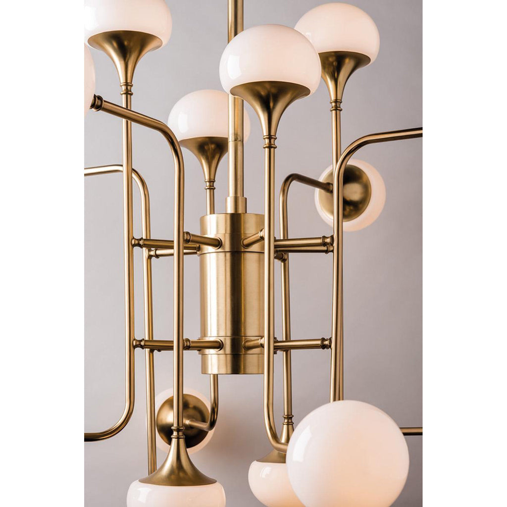Fleming 24-Light Chandelier in Aged Brass 45.75L x 45.75W x 36H
