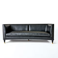 Global Views Black Leather Arc Sofa