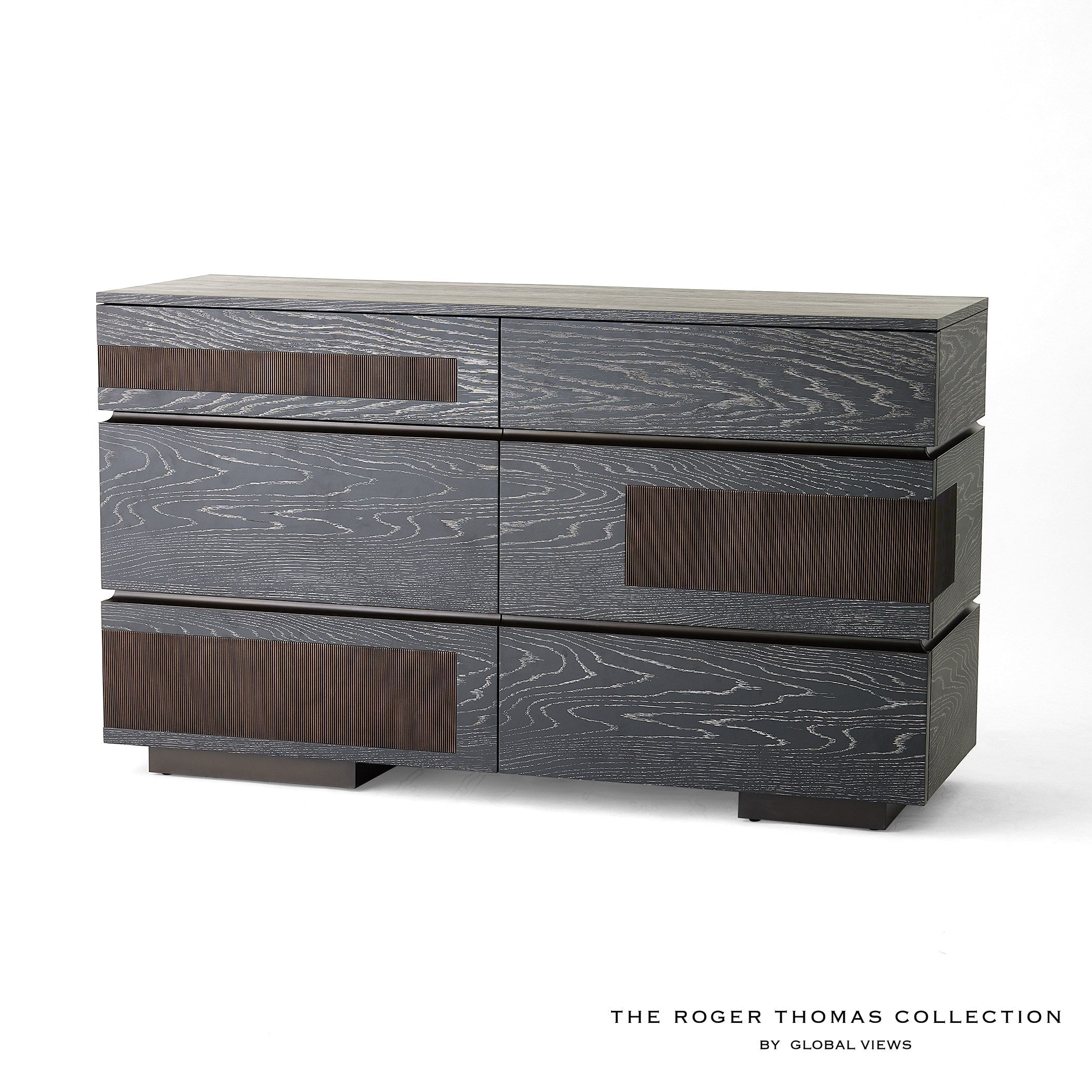 Global Views Black Cerused Oak Brazil Dresser