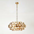 Global Views Brass Cabochon Amber Glass Chandelier