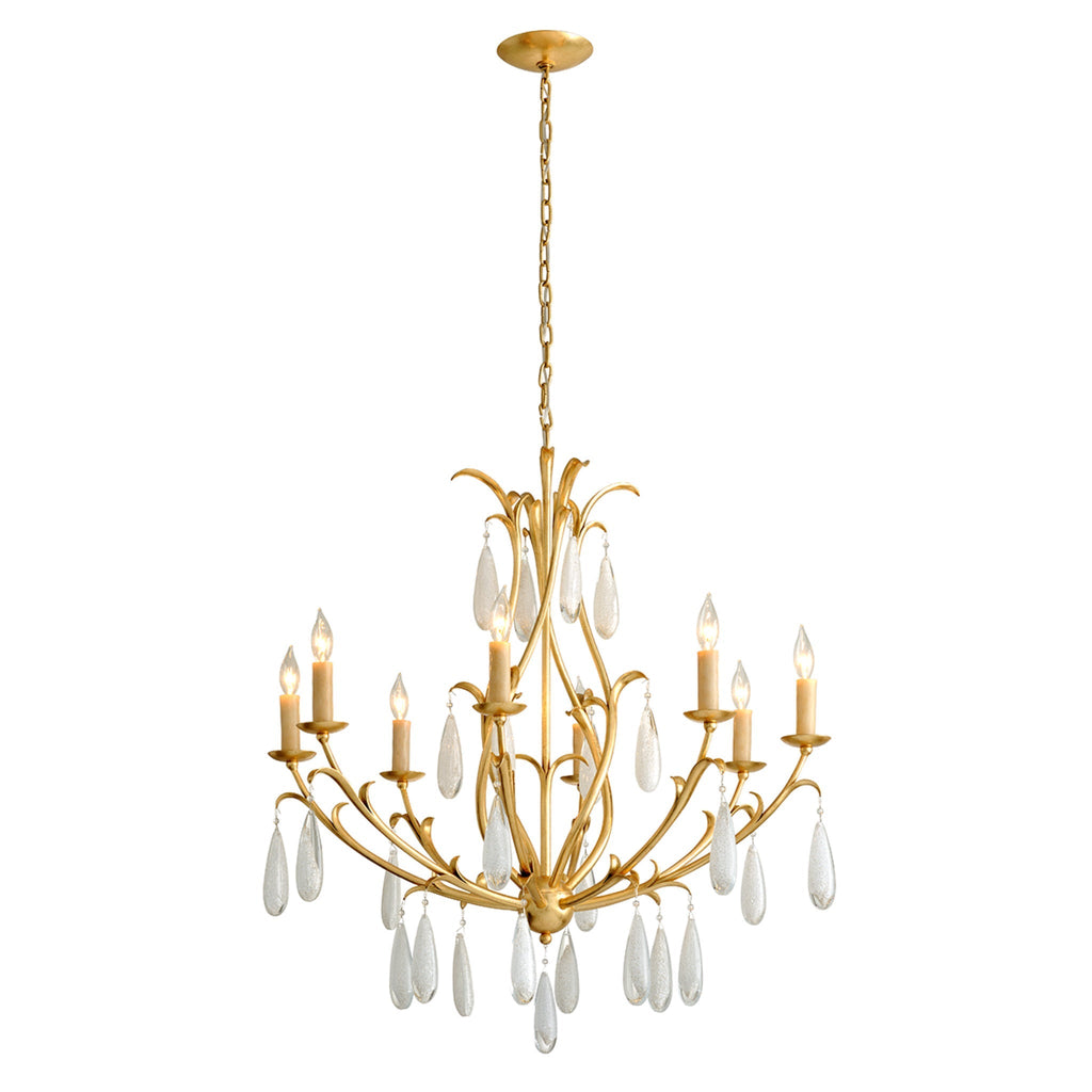 Prosecco 8-Light Chandelier in Gold Leaf 34.75L x 34.75W x 39H