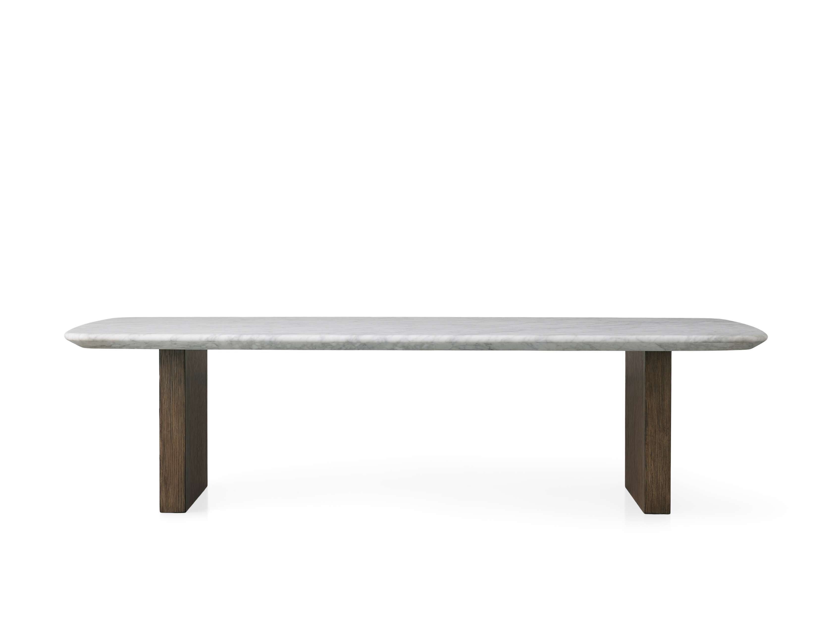 Saint Germain Stone Top Coffee Table with Wood Clement Base