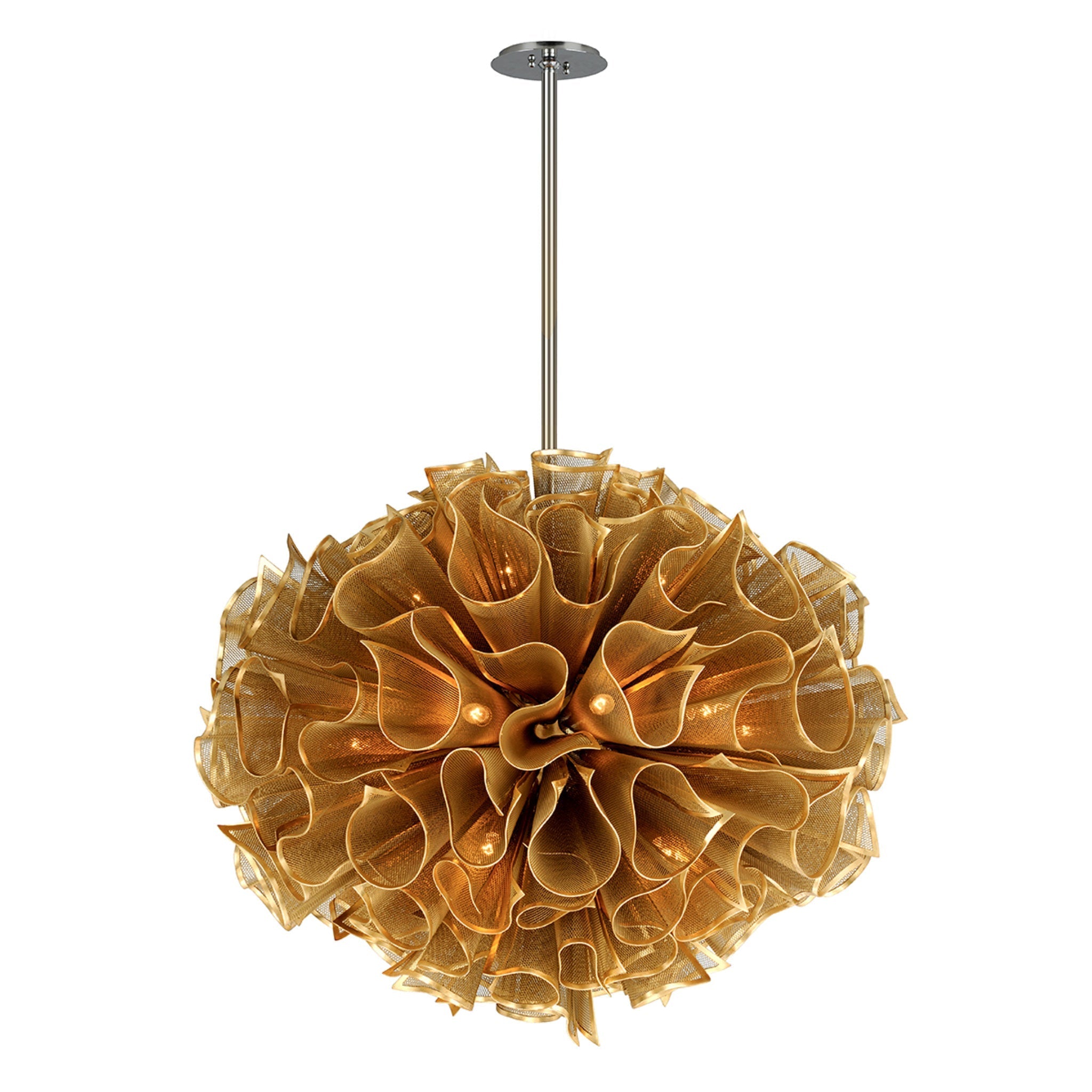 Pulse 20-Light Chandelier in Gold Leaf 45.5L x 45.5W x 44H