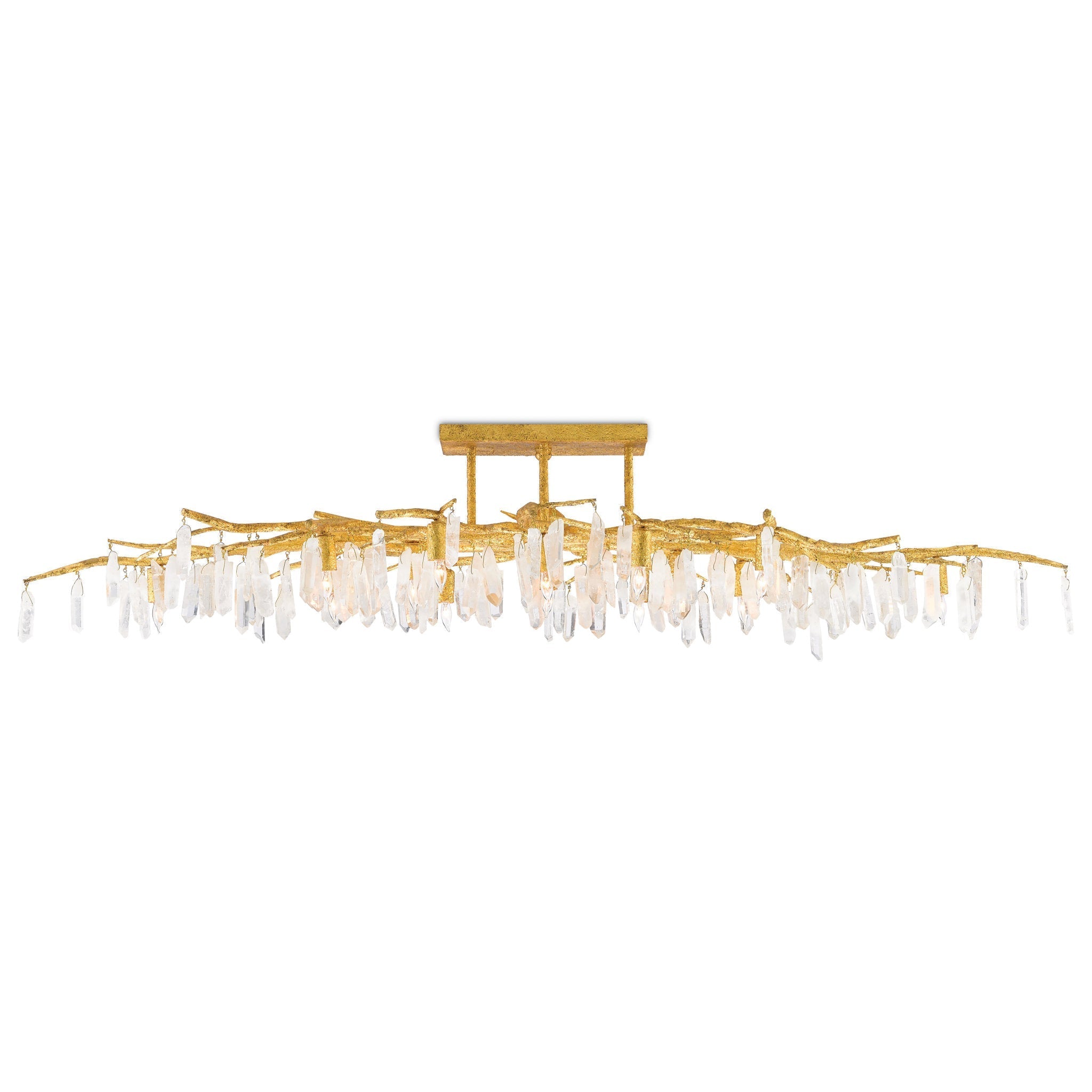 Forest Light Gold Semi-Flush Mount - Washed Lucerne Gold/Natural