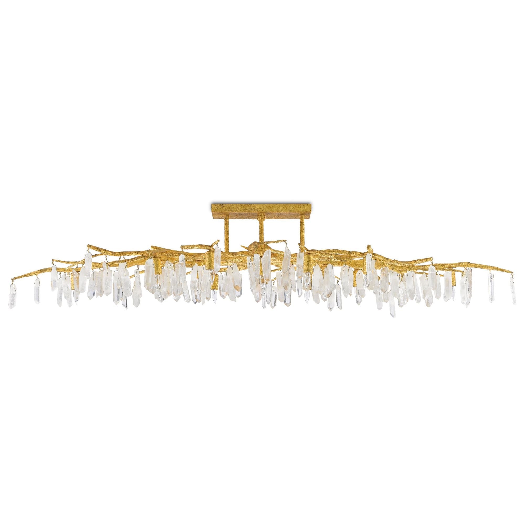 Forest Light Gold Semi-Flush Mount - Washed Lucerne Gold/Natural