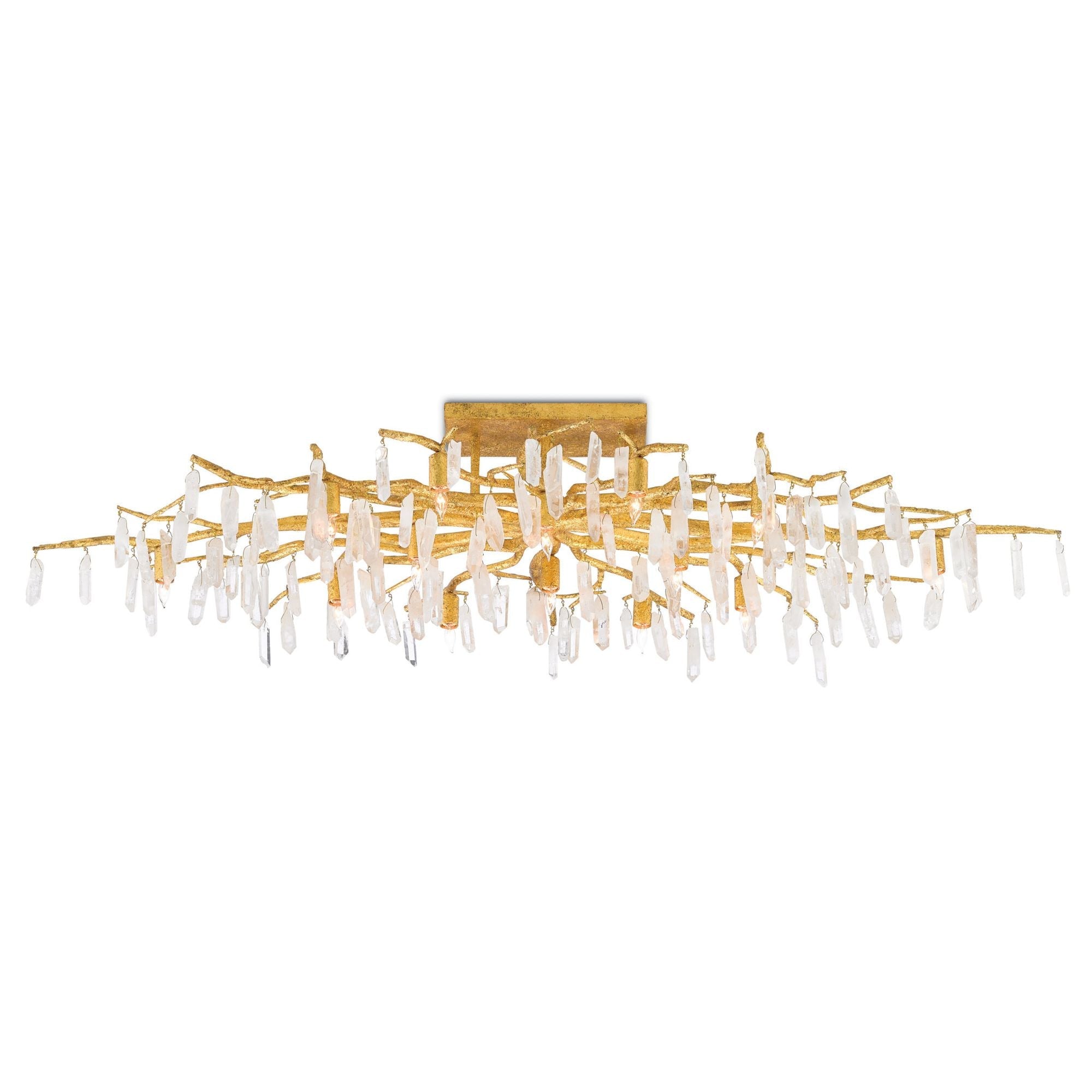 Forest Light Gold Semi-Flush Mount - Washed Lucerne Gold/Natural