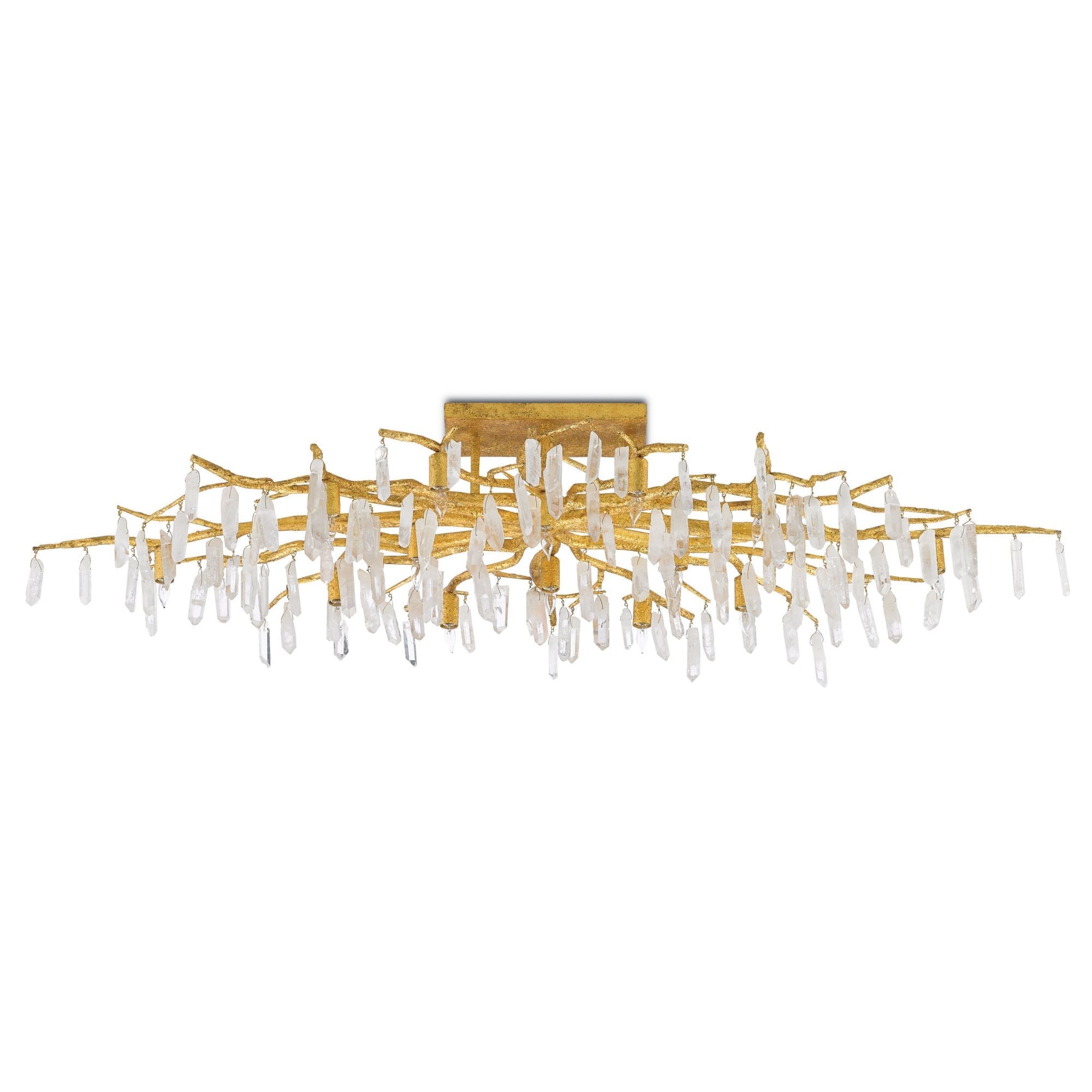 Forest Light Gold Semi-Flush Mount - Washed Lucerne Gold/Natural