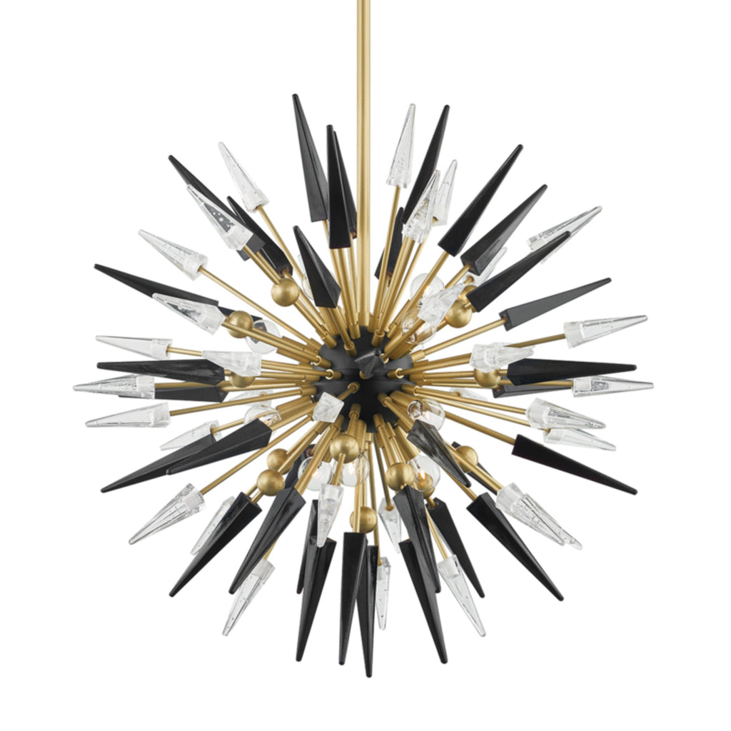 Sparta 12-Light Chandelier in Aged Brass 32L x 32W x 32H