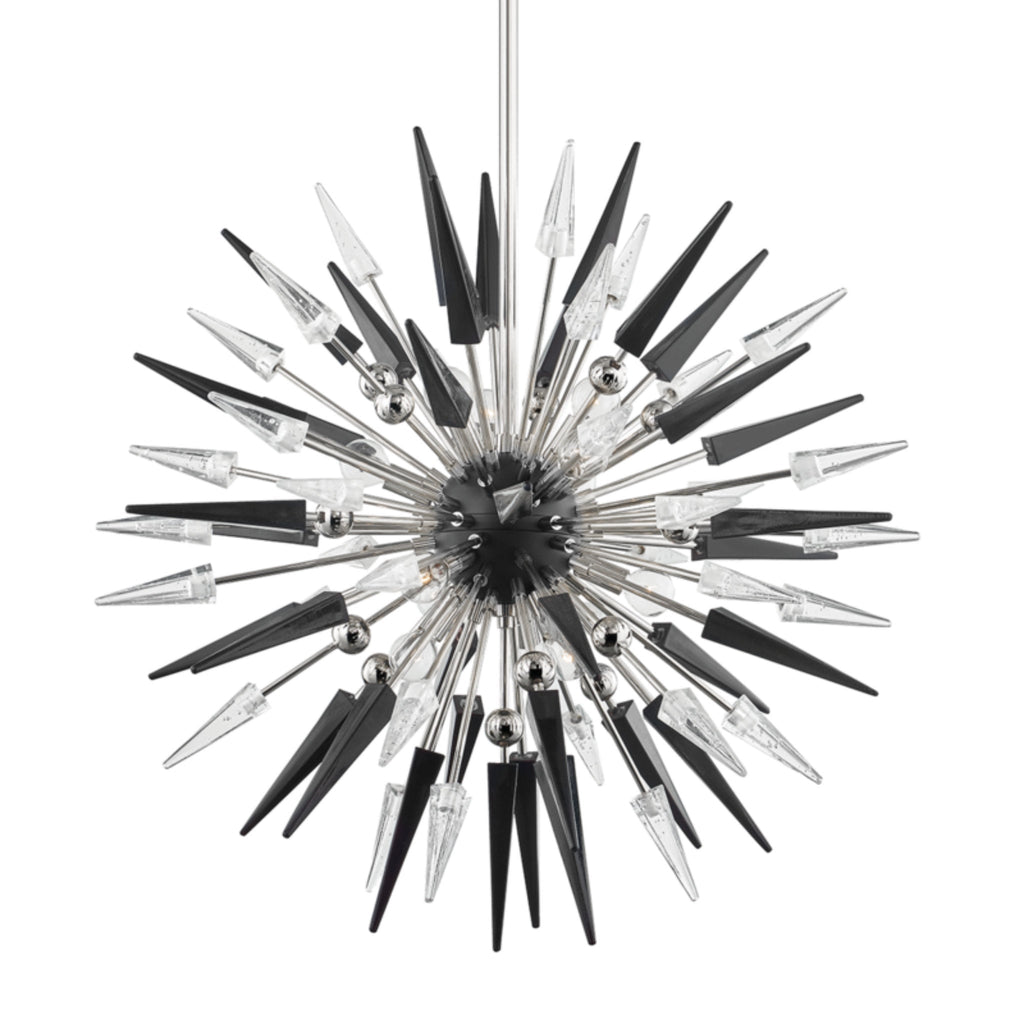 Sparta 12-Light Chandelier in Polished Nickel 32L x 32W x 32H