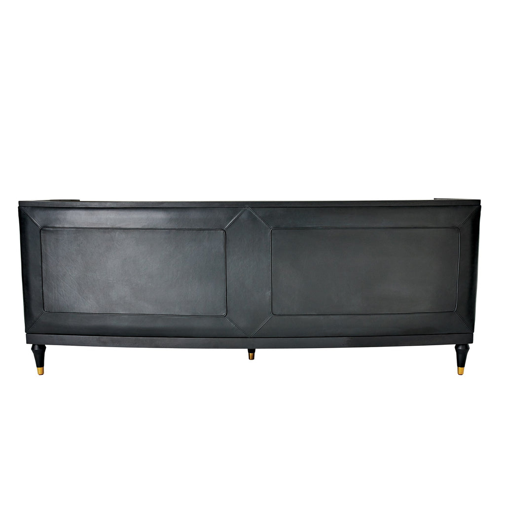 Global Views Black Leather Arc Sofa