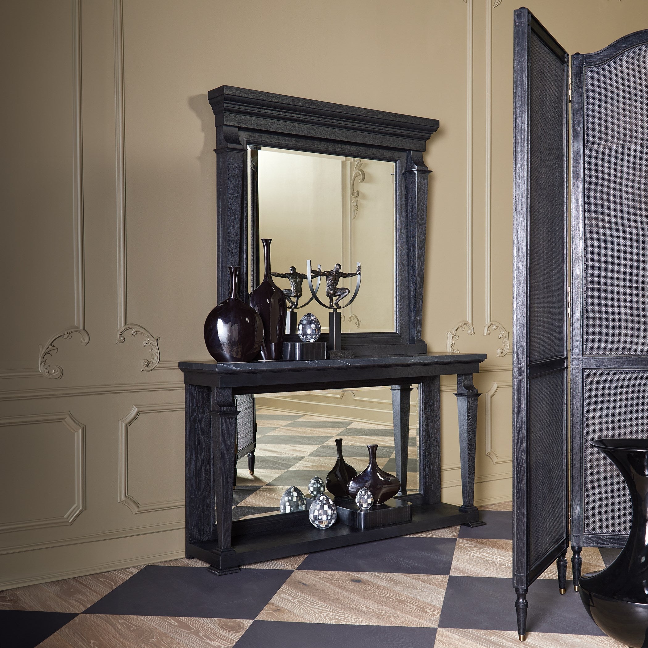Global Views Blackened Oak Josephine Console