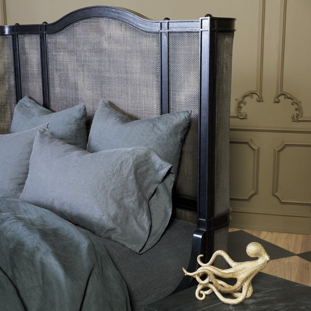 Global Views Blackened Josephine Oak Bed
