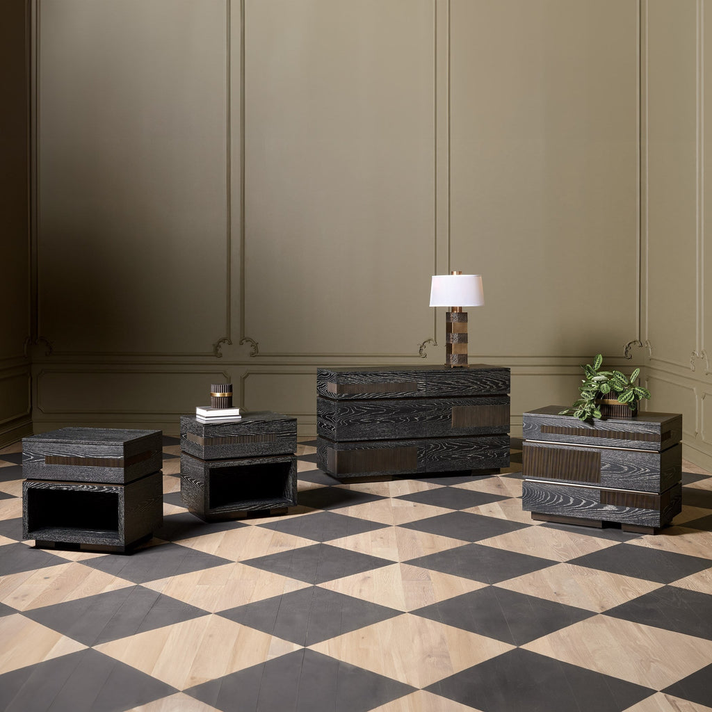 Global Views Black Cerused Oak Brazil Dresser