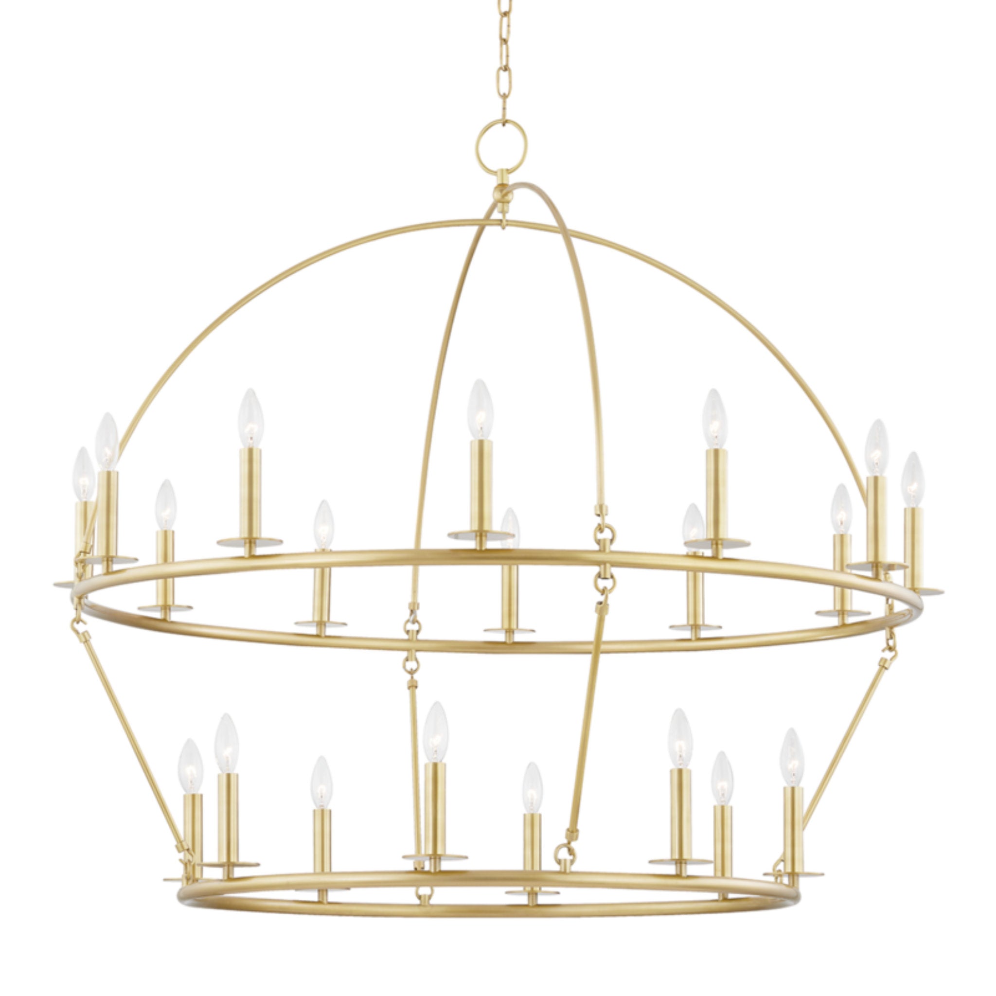 Howell 20-Light Chandelier in Aged Brass 47L x 47W x 42.25H