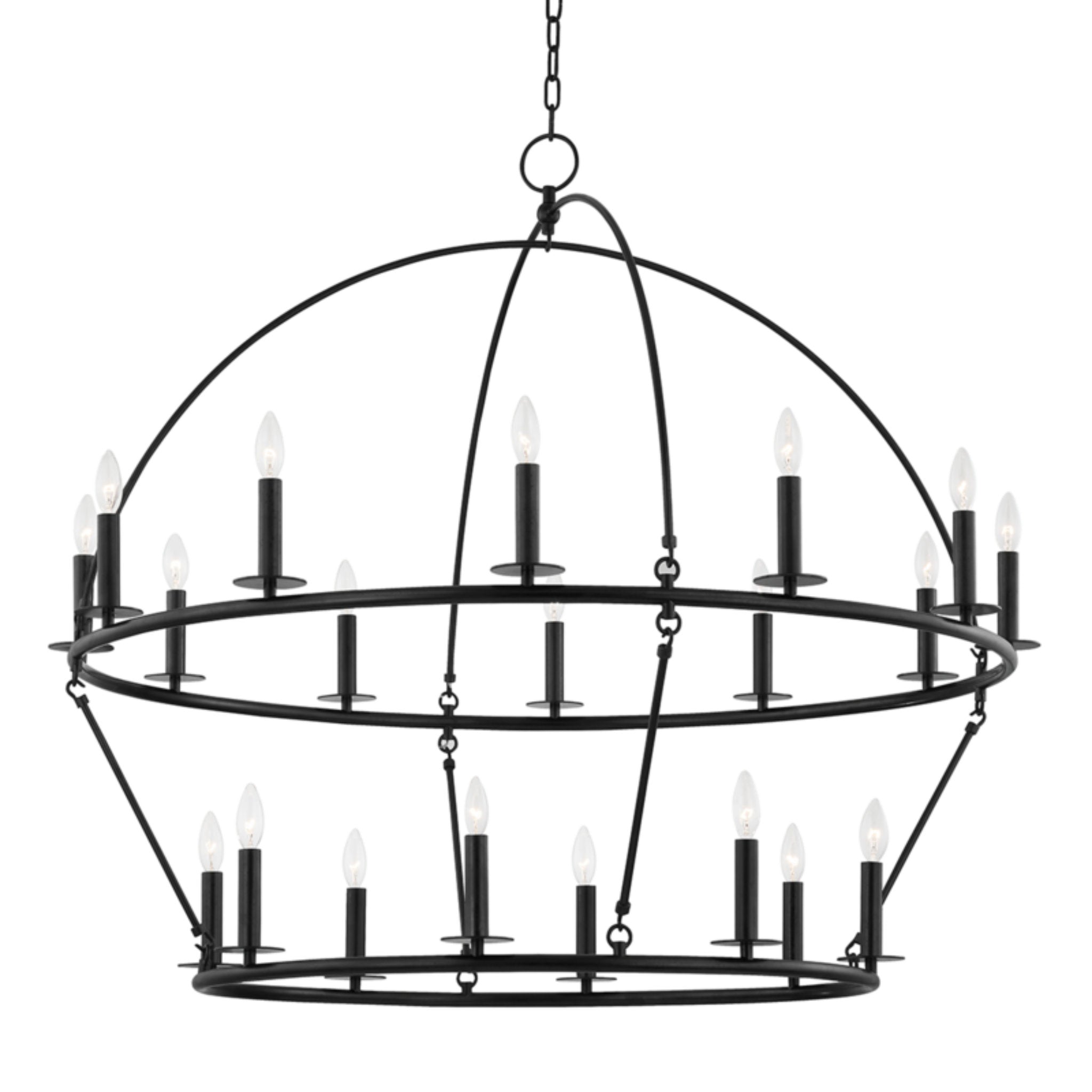 Howell 20-Light Chandelier in Aged Iron 47L x 47W x 42.25H