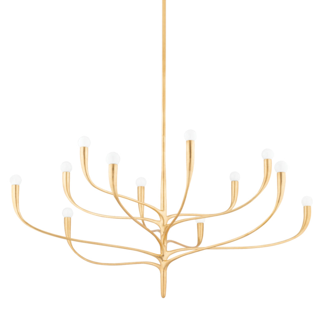 Labra 12-Light Chandelier in Vintage Gold Leaf 52.25L x 52.25W x 26.5H