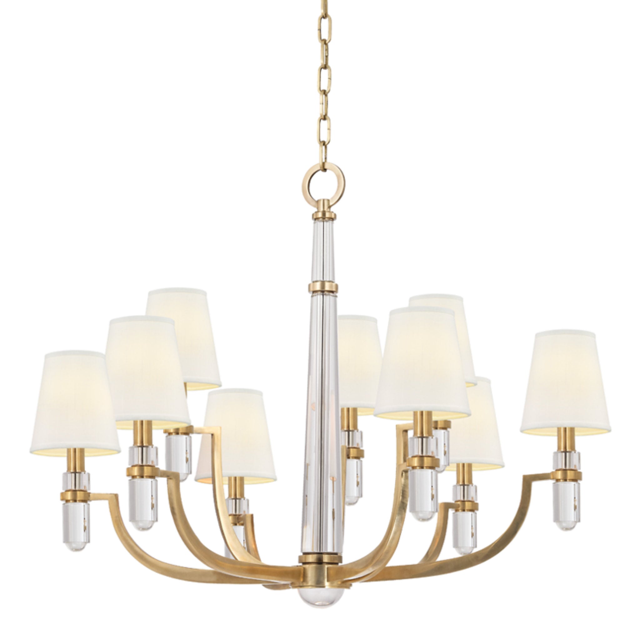 Dayton 9-Light Chandelier in Aged Brass 33L x 33W x 25.75H