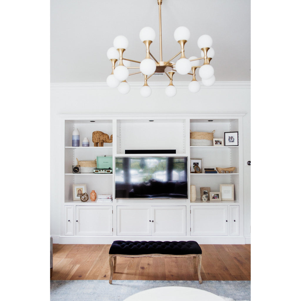 Astoria 20-Light Chandelier in Aged Brass 36L x 36W x 13.5H